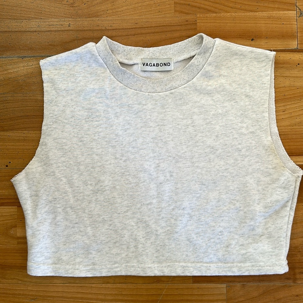 VAGABOND crop workout top size S gray